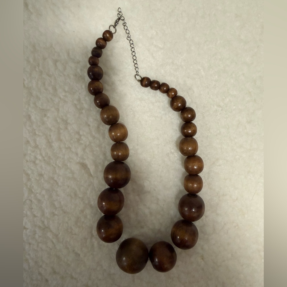 Chunky Wooden Beaded Necklace